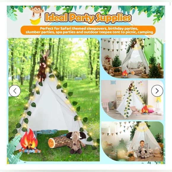 Kids safari themed 8 piece teepee set NWT - Picture 7 of 9